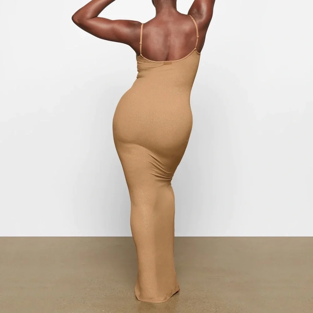 SOLD❗️❗️❗️- SKIMS: NWT SMALL - SOFT LOUNGE SHIMMER LONG SLIP DRESS - Picture 7 of 7